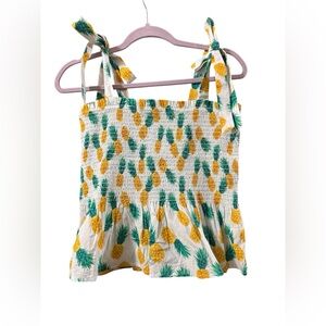 J. Crew Pineapple Print Crop Tank